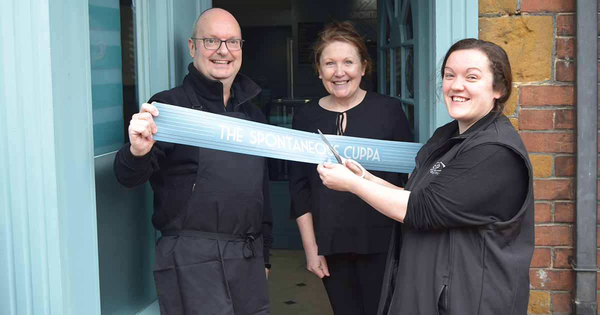 Cutting the ribbon