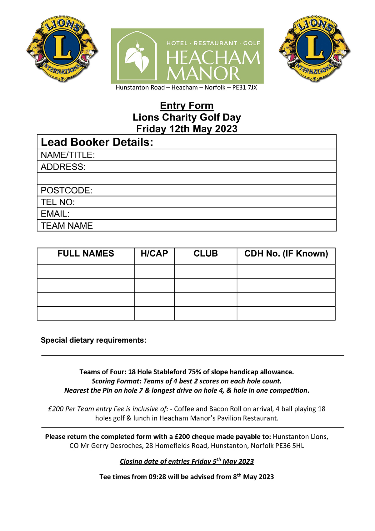 Entry Form 2023