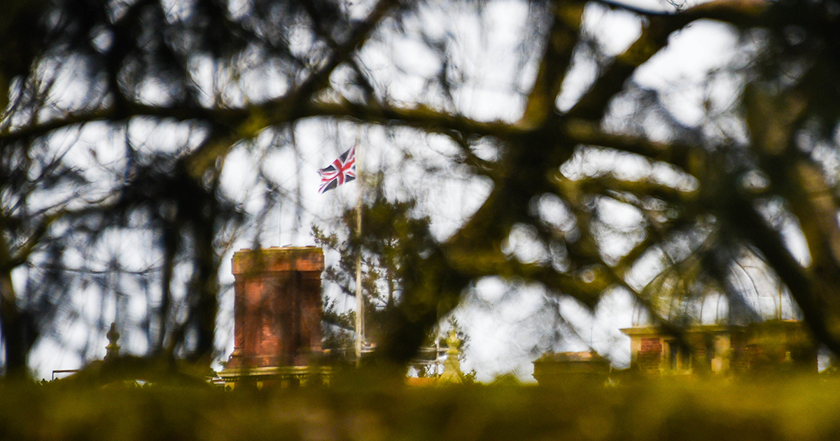 Web flag at half mast