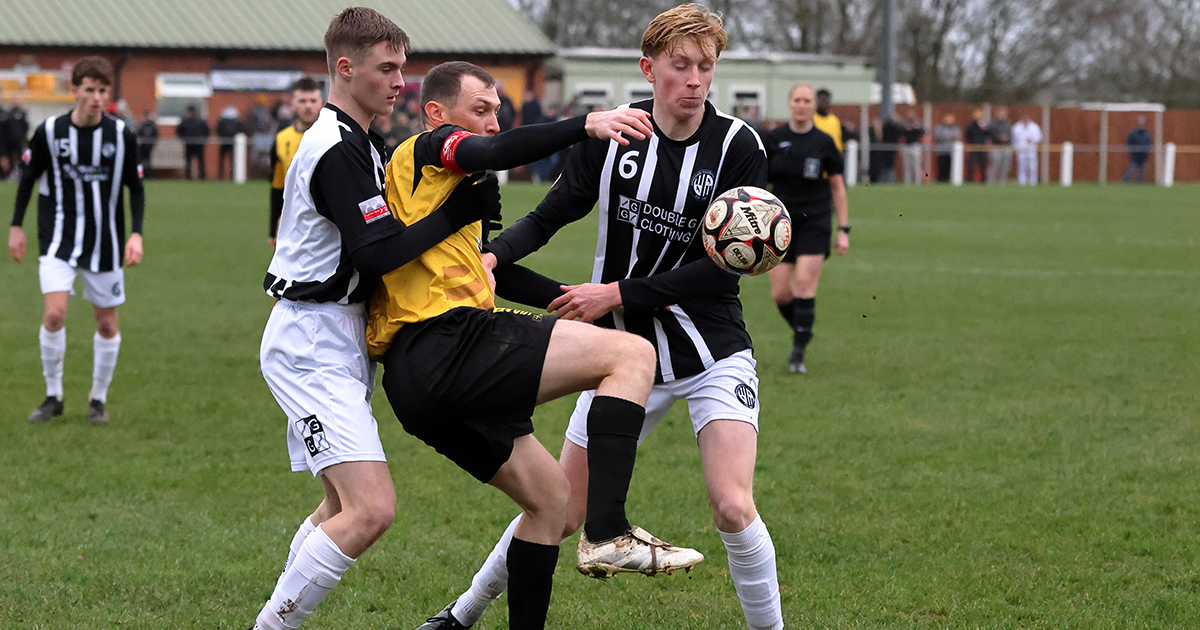 WEB Fakenham goalscorer, Jake Watts (gold)