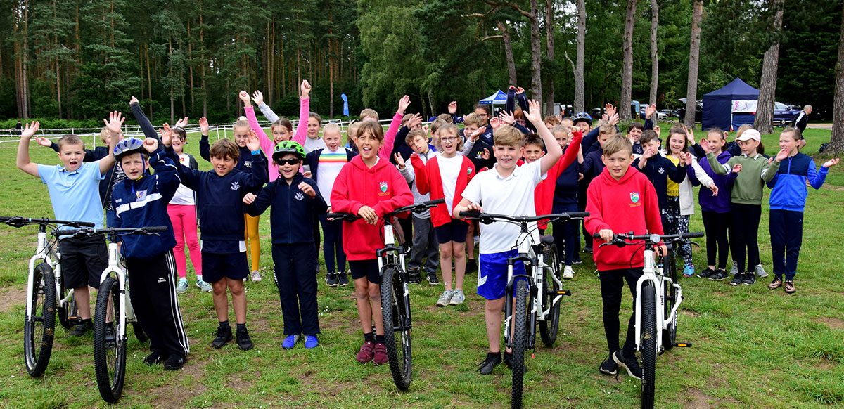 Local children get on their bikes for the British Cycling Championships