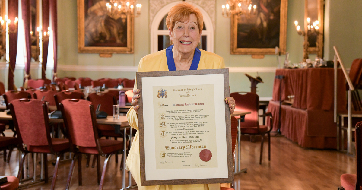 West Norfolk’s longest serving councillor appointed alderman and says she feels 'wonderful'