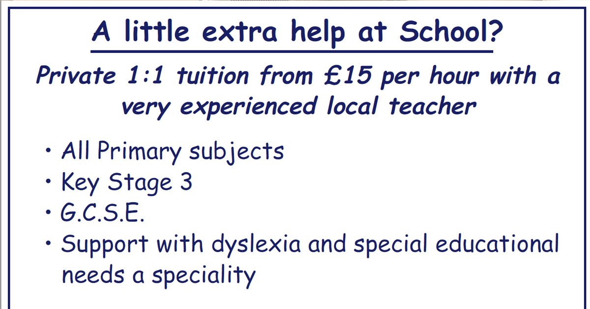 A little extra help at school?