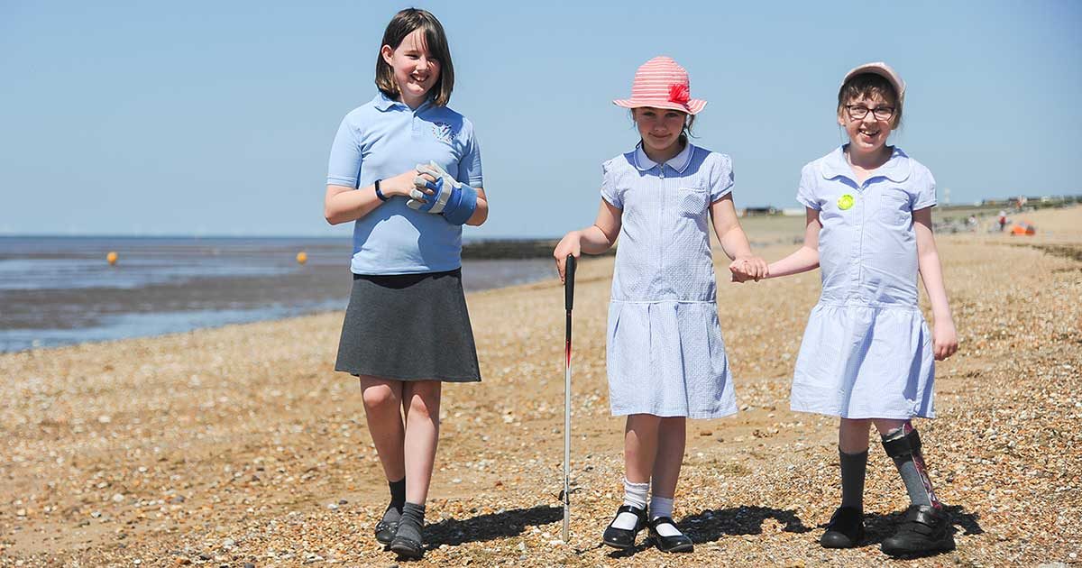 Heacham students protest climate change with beach clean