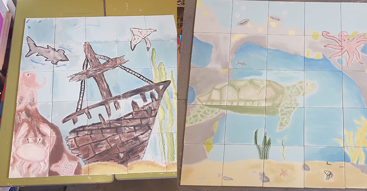 Tile painting initiative for local students