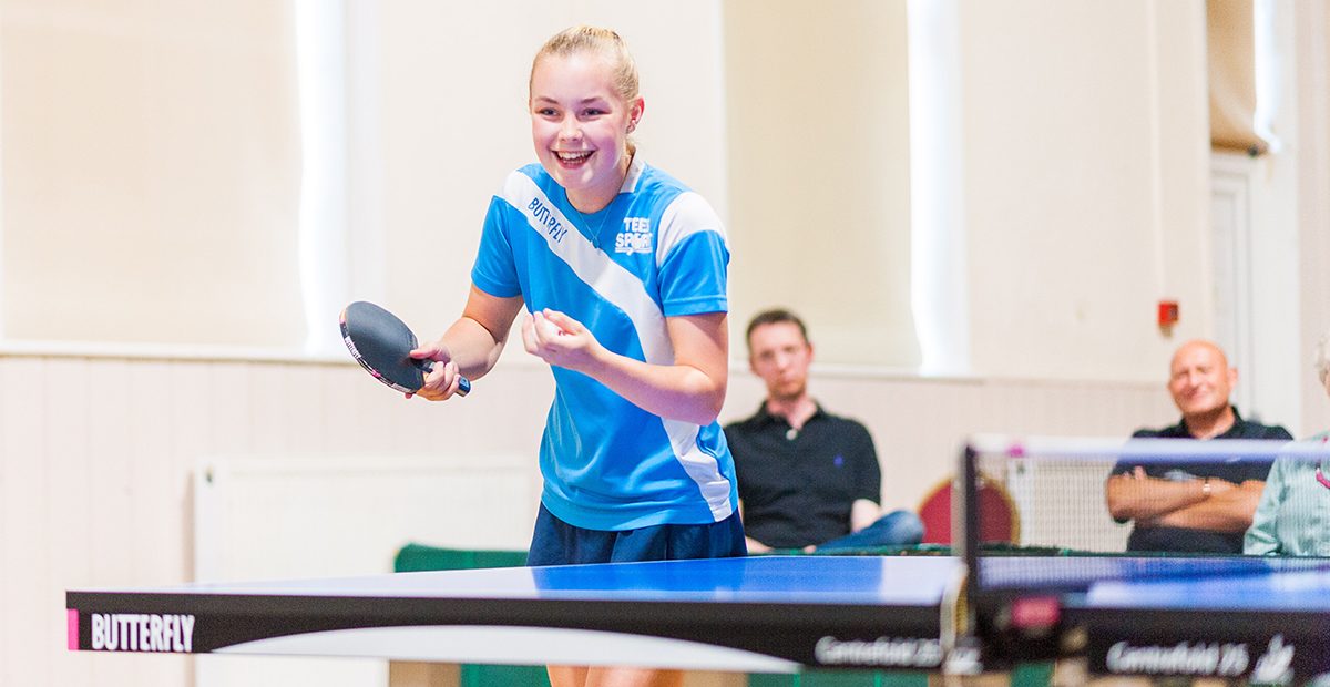 Mollie christens Heacham’s new tennis tables