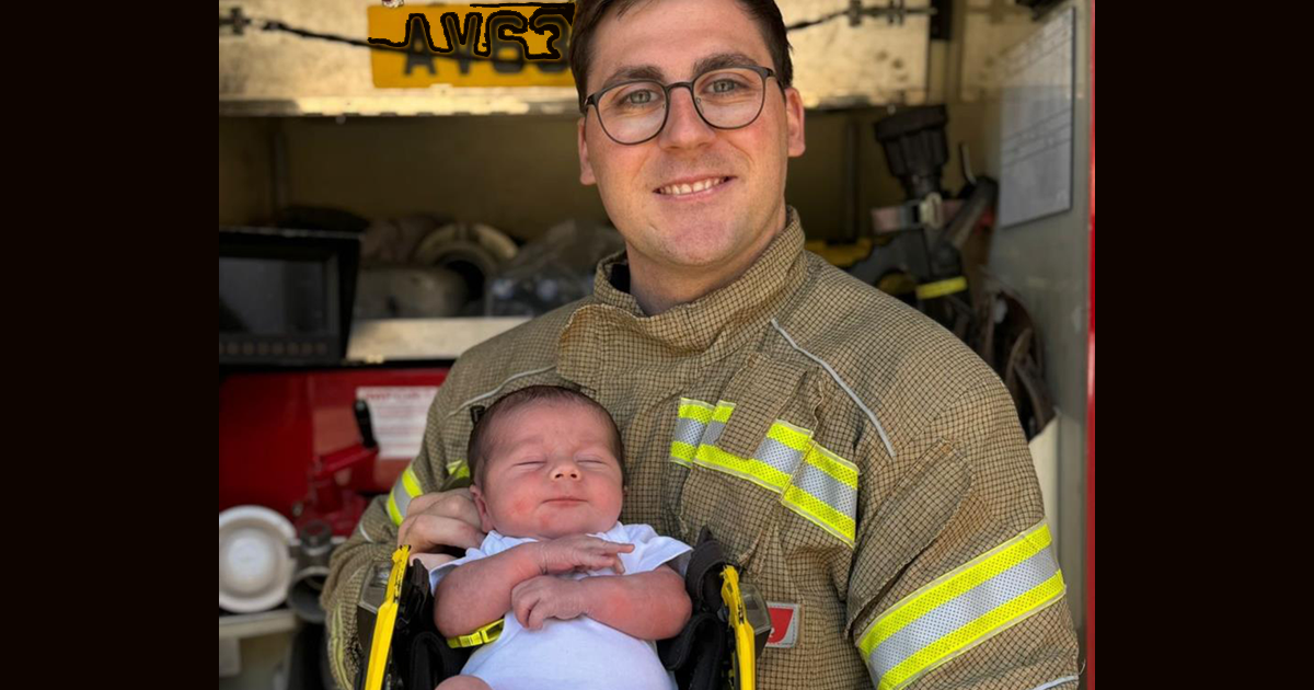 Fire crew help save the life of a team member's newborn son