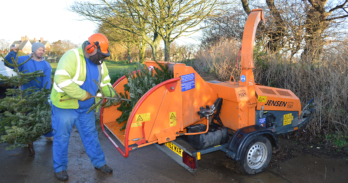 Christmas tree shredding event 2025
