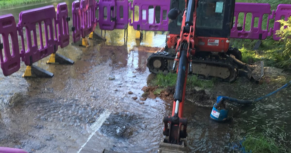 Burst water main on A149 at Sandringham