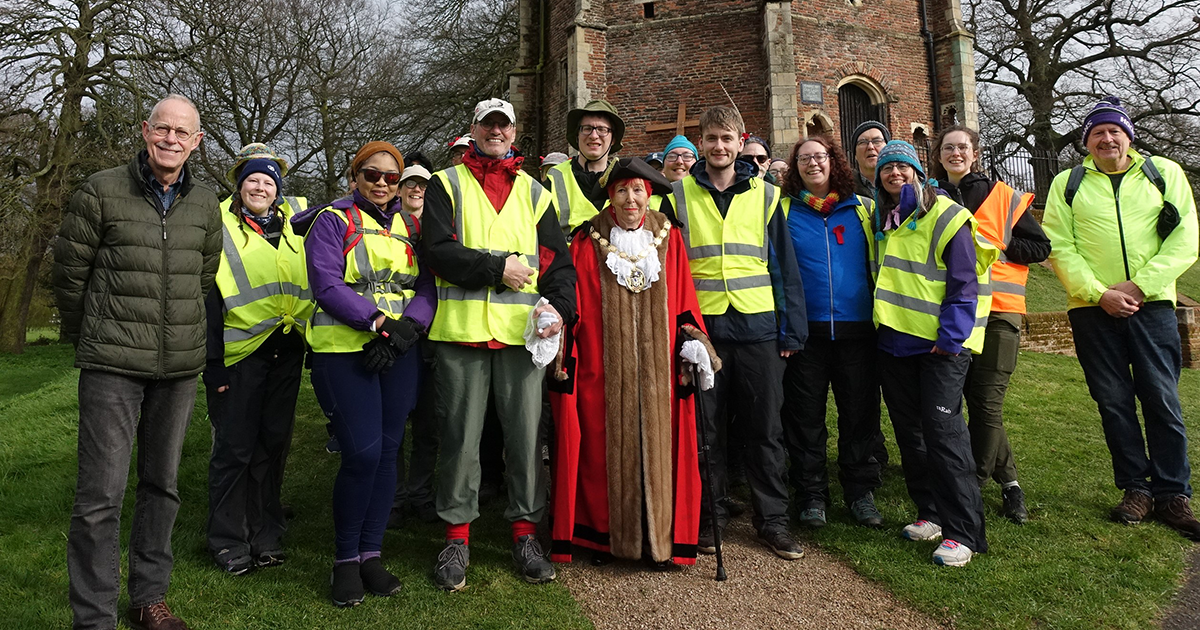 Pilgrims visit the Red Mount on their Easter Pilgrimage to Walsingham