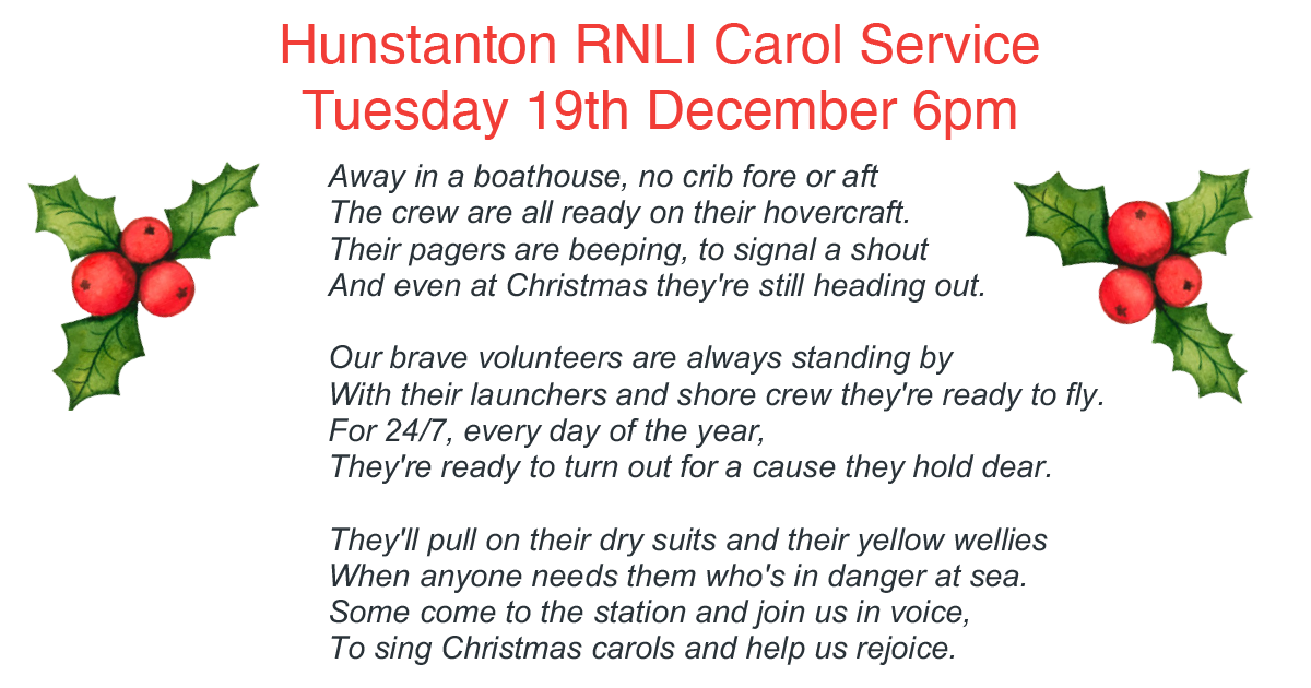 Away in a boathouse... Hunstanton RNLI staging festive carol service