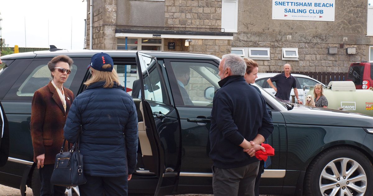Her Royal Highness The Princess Royal, at Snettisham Beach Sailing Club