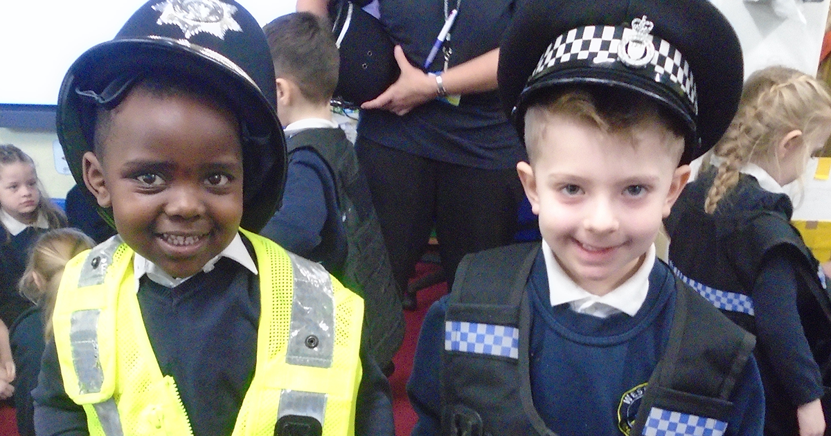 Arresting visitors at West Lynn school