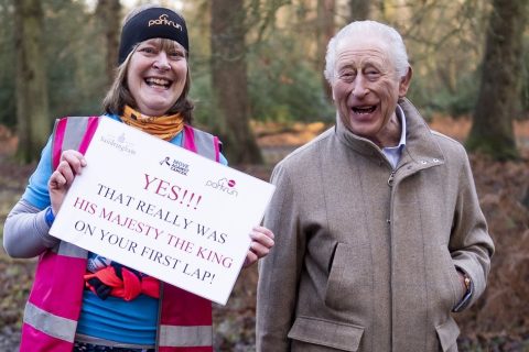 A Royal Cheer!  King surprises Sandringham parkrun joggers