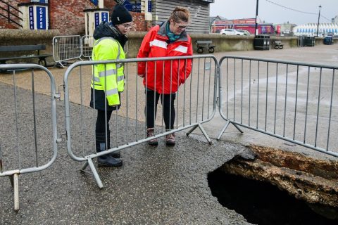 Sinkhole appears in Hunstanton
