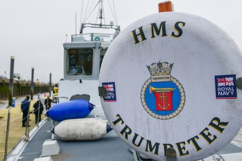 Royal Navy vessel docks in King's Lynn