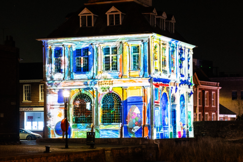 Historic buildings lit up to celebrate King's Lynn's maritime heritage