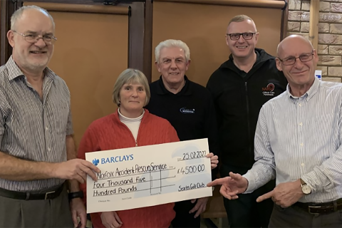 Searles Golf Club raise a whopping £4,500 for Norfolk Ambulance and Rescue Service (NARS)