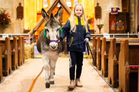 'Hay' there!  Animals delight at nativity