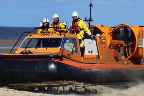 Scolthead Island Rescue by Hunstanton RNLI Hovercraft