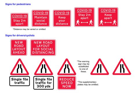 Reallocating road space and new road signs