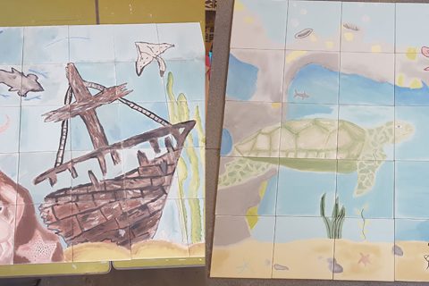 Tile painting initiative for local students