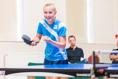 Mollie christens Heacham’s new tennis tables