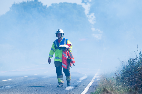 Field fire has closed A148