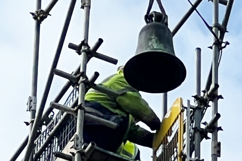 Ancient bell tolls for last time before new Coronation bell is installed