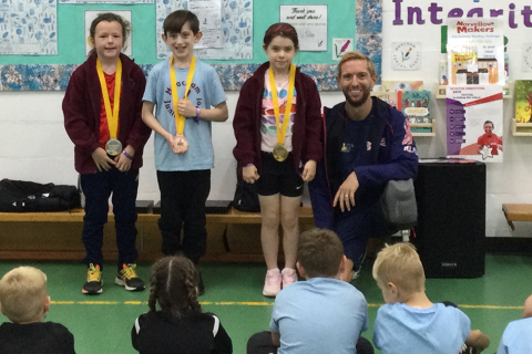 Gold medallist sprinter inspires Heacham pupils
