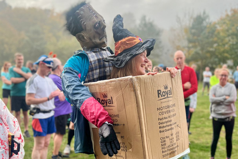 A misty morning greeted the Halloween Sandringham parkrun