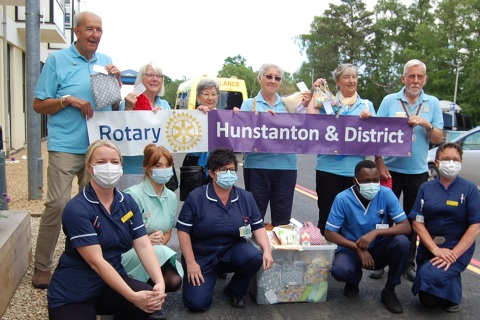 Rotary Club donates emergency toilet bags to the QEH