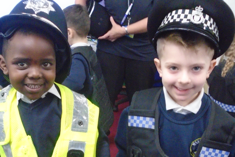 Arresting visitors at West Lynn school